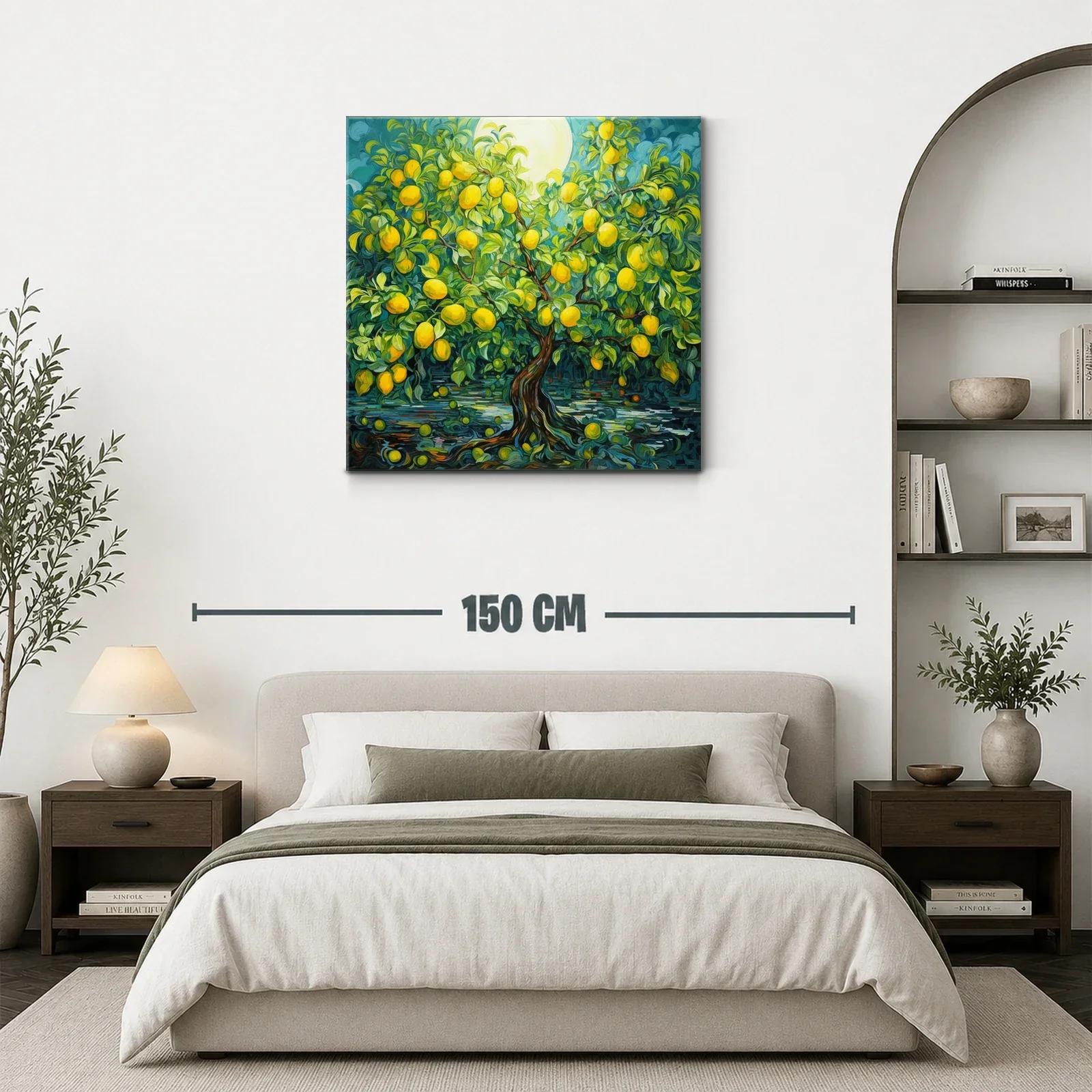 Cuadro árbol frutal con limones amarillos vibrantes — miniatura 3
