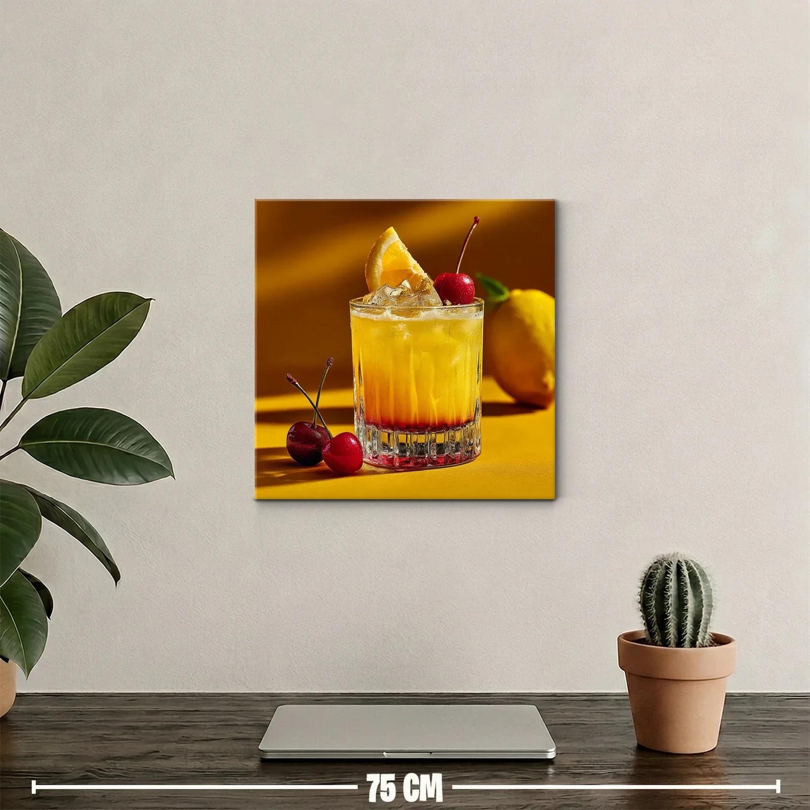 Cuadro refrescante con cóctel de cítricos y cerezas vibrantes — miniatura 2