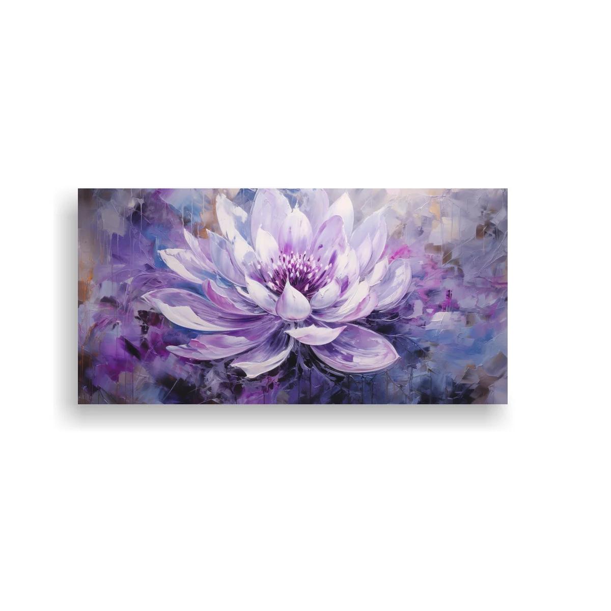 Cuadro flor de loto lila con centro detallado