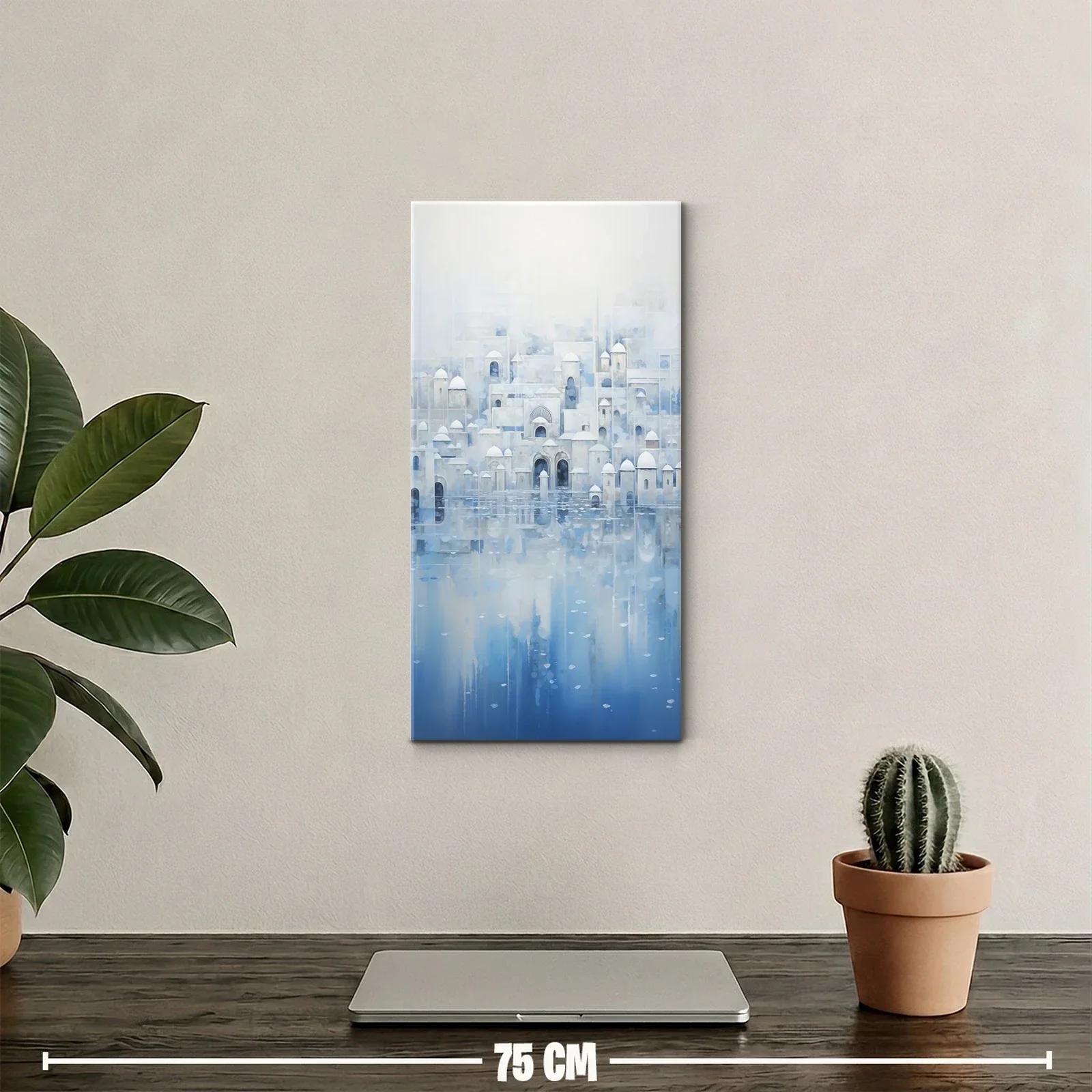 Cuadro ciudad blanca con cúpulas y reflejos azules — miniatura 2