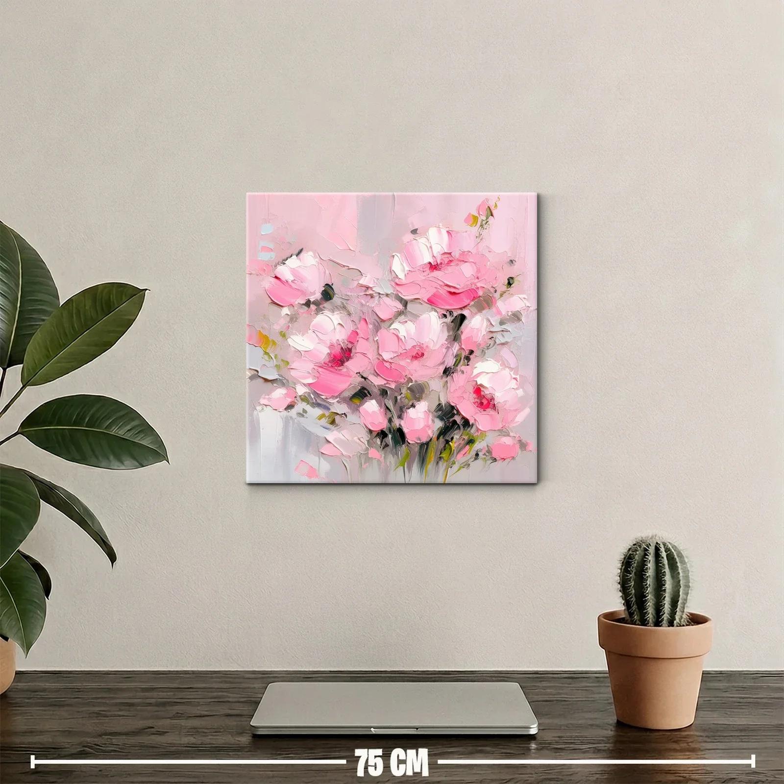 Cuadro con ramo de flores rosas en estilo moderno — miniatura 2