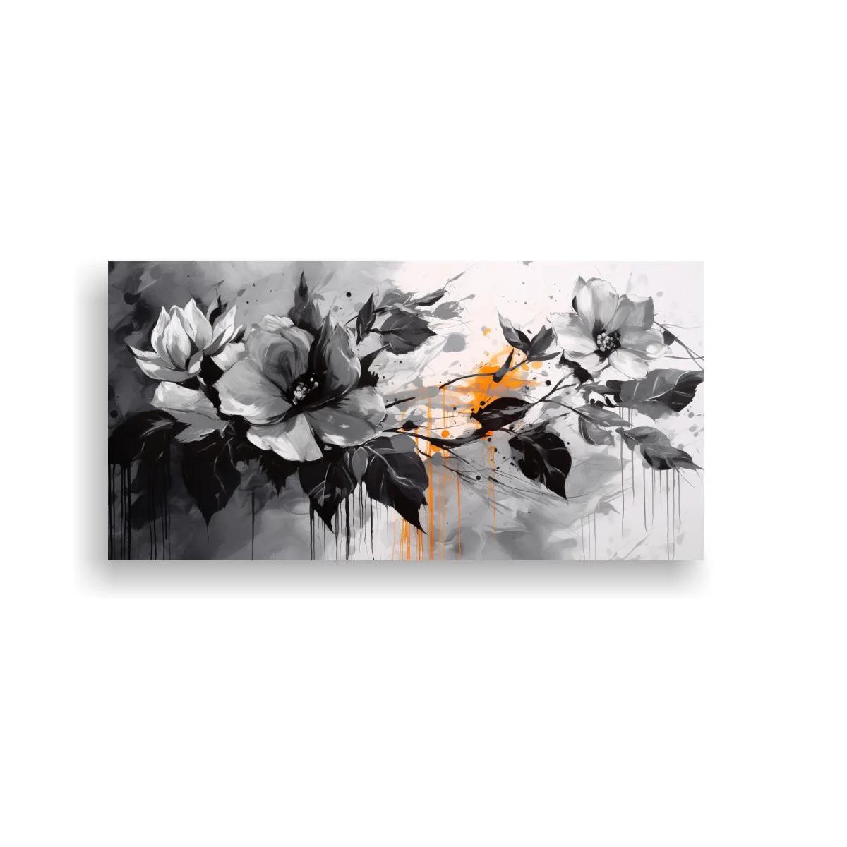 Cuadro flores de magnolia con salpicaduras y goteos expresivos — imagen principal