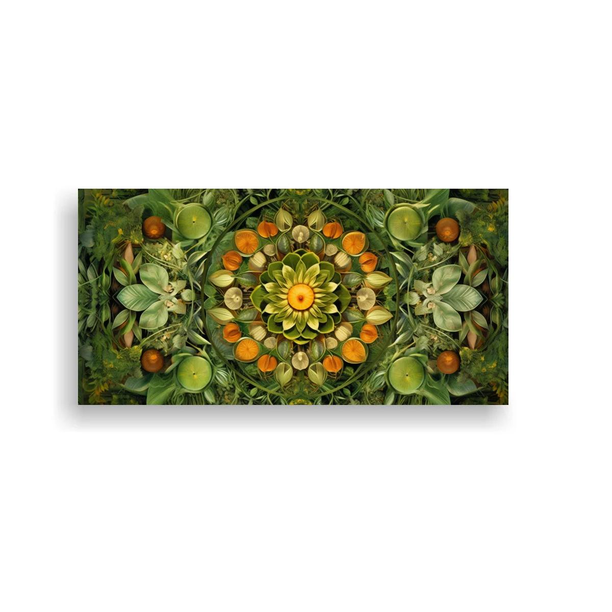 Cuadro mandala floral con cítricos y capas concéntricas — imagen principal