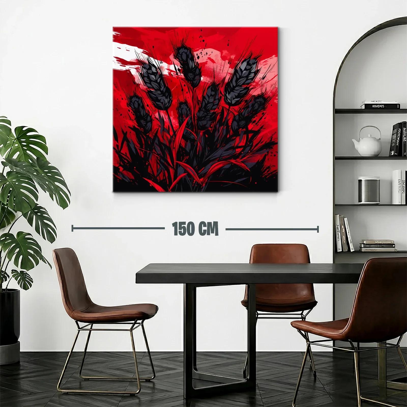 Impactante composición floral en rojo y negro vibrante — miniatura 2