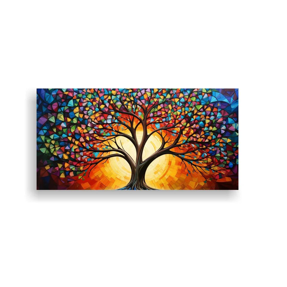 Cuadro Árbol de la Vida sobre mosaico cromático — imagen principal