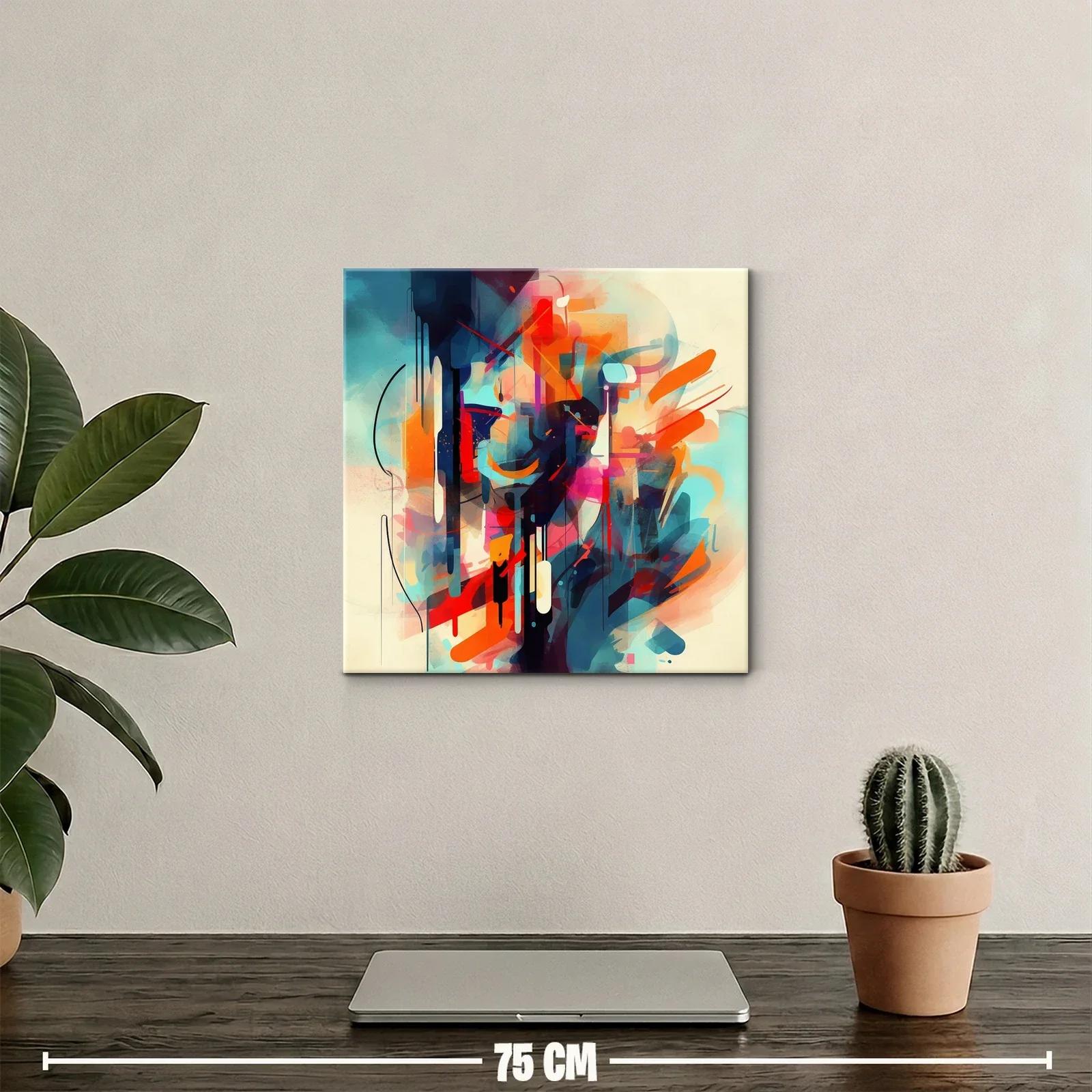 Composición abstracta en tonos vibrantes y contrastes intensos — miniatura 2
