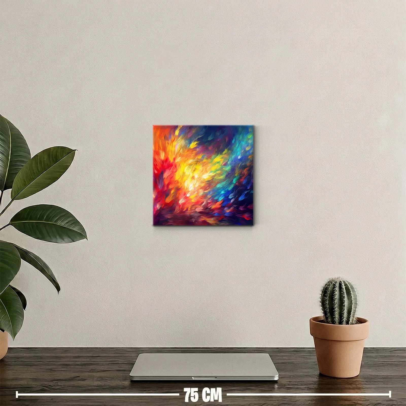 Cuadro abstracto con explosión de color vibrante y energía — miniatura 2