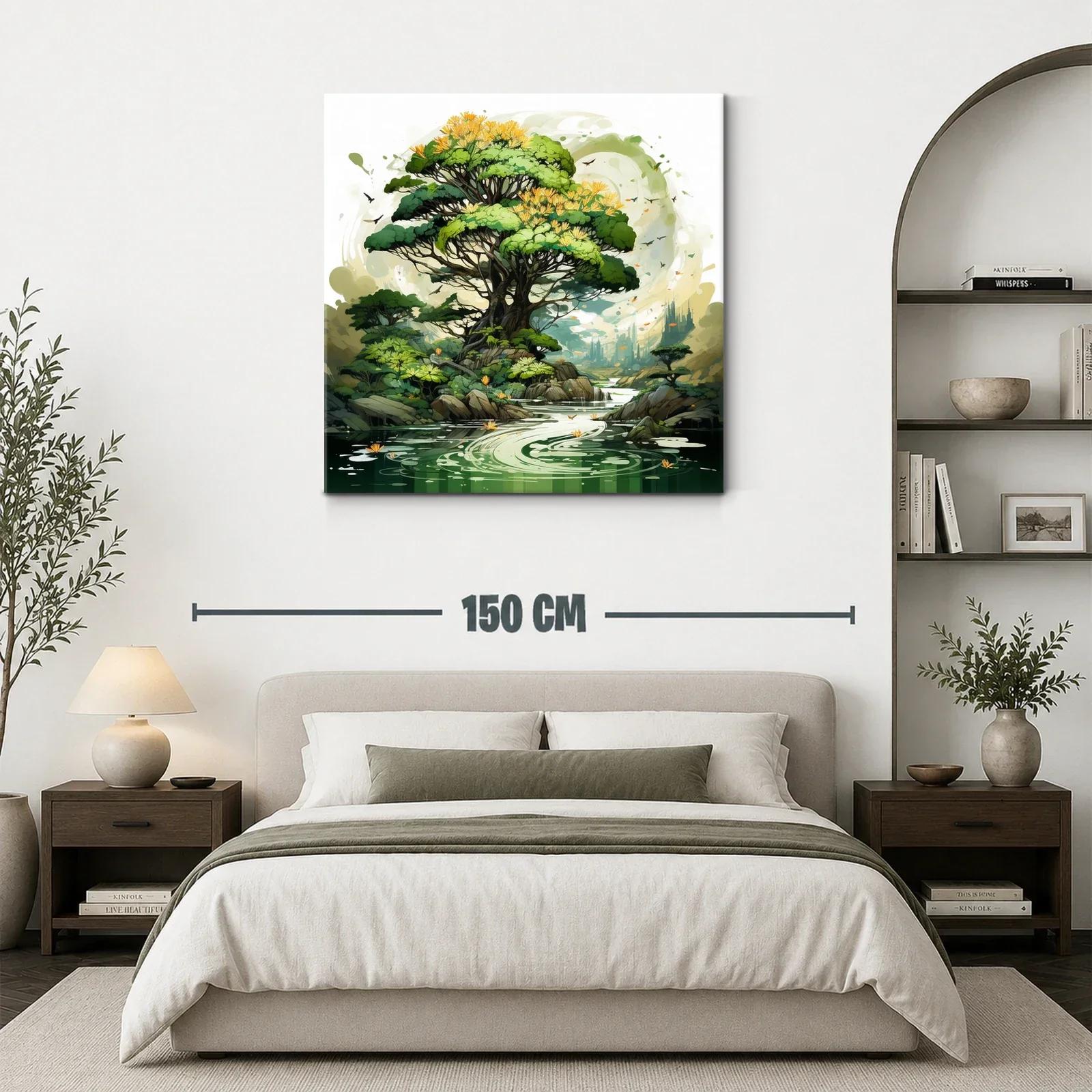 Paisaje natural con árbol frondoso y río sereno — miniatura 3