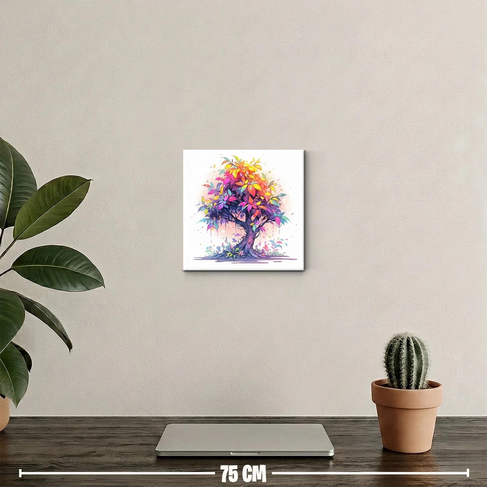 Árbol vibrante con hojas multicolor y espíritu alegre — miniatura 2