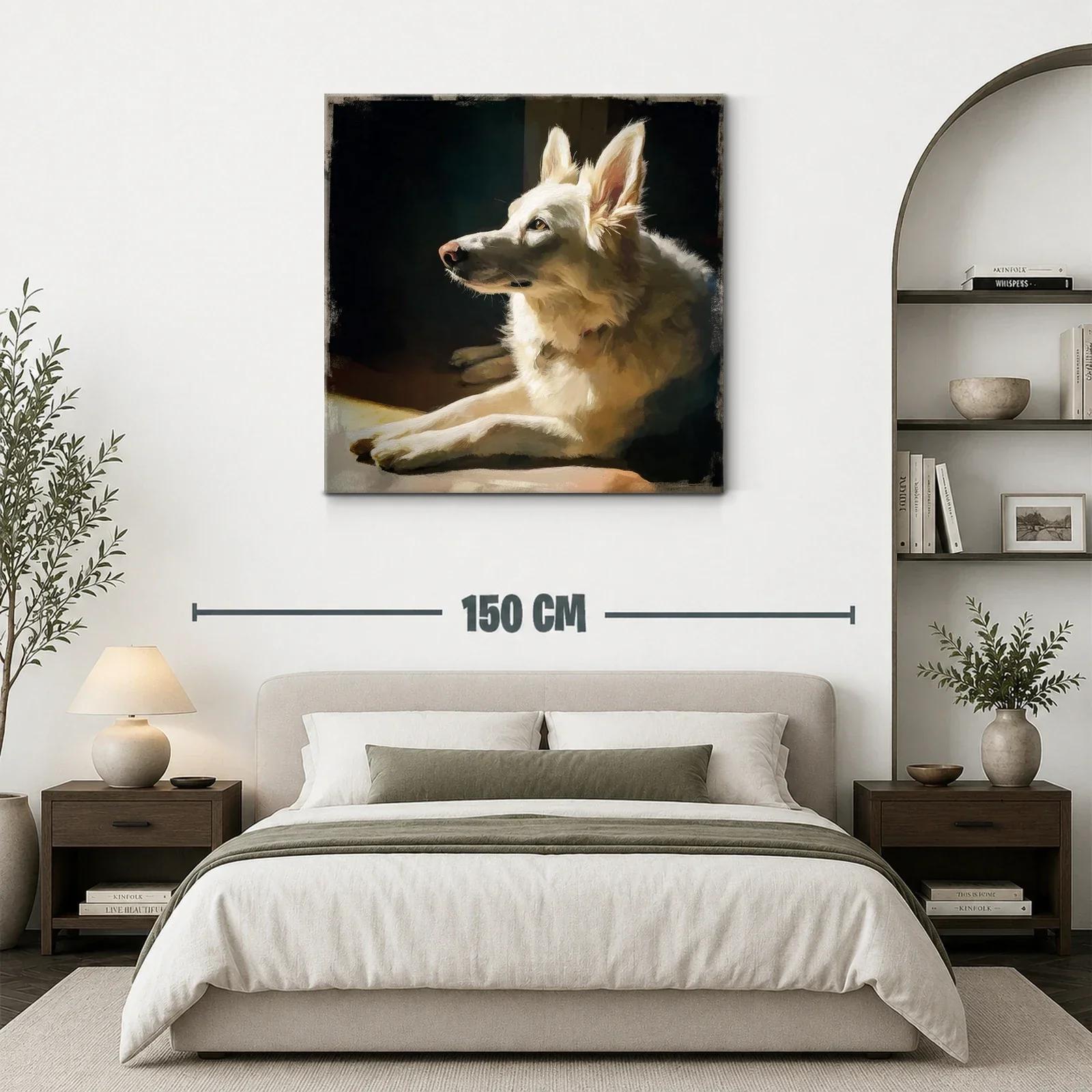 Retrato luminoso de perro blanco en descanso sereno — miniatura 3
