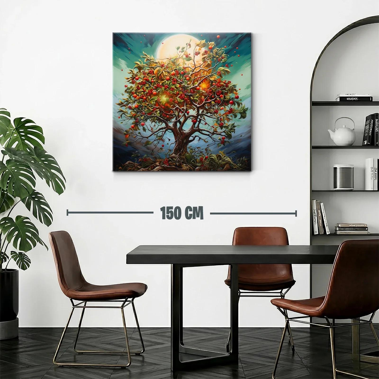Árbol exuberante con frutos rojos y luz radiante — miniatura 2