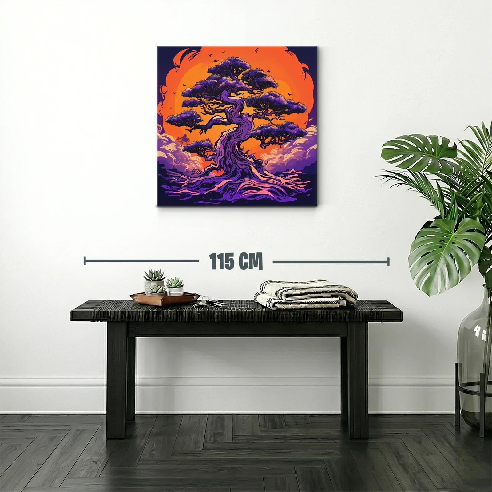 Árbol místico en contraste vibrante con fondo ardiente — miniatura 2