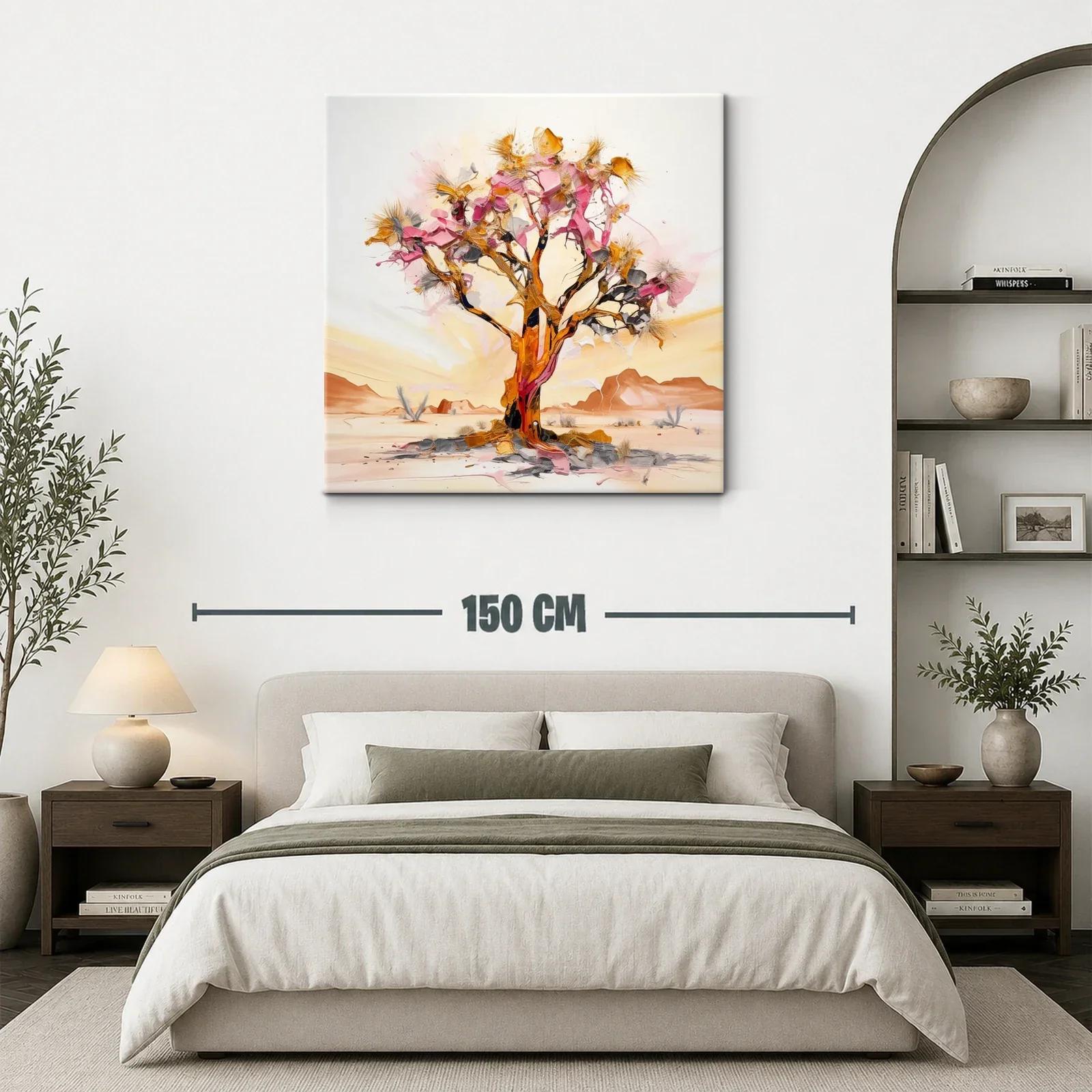 Árbol abstracto en tonos cálidos y acentos rosas — miniatura 3