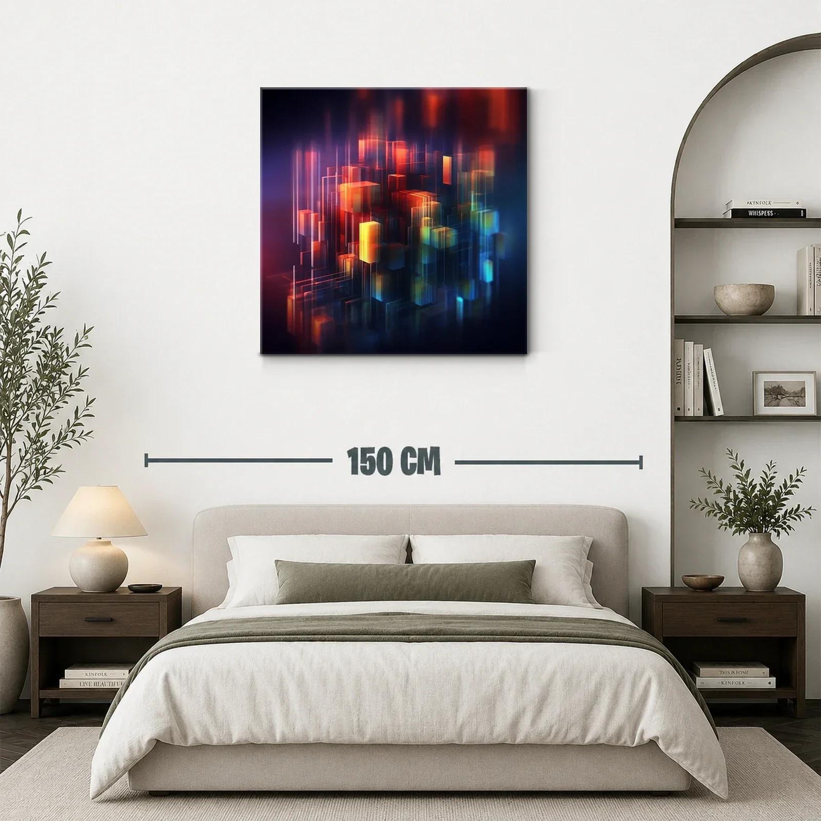 Composición abstracta con cubos iluminados y tonos intensos — miniatura 3
