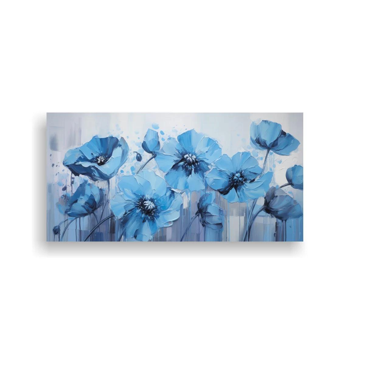 Cuadro amapolas azules con capullos redondeados — imagen principal