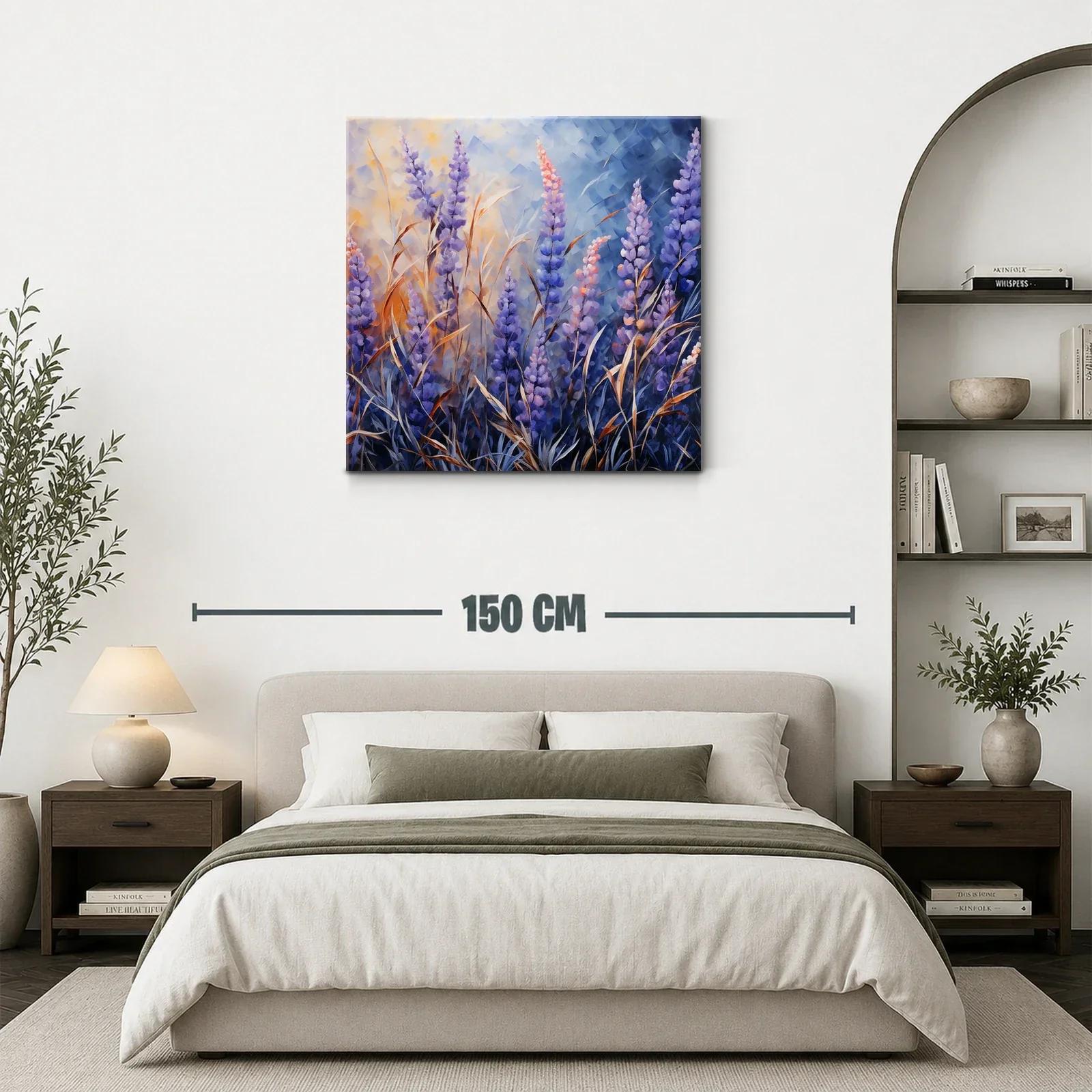 Cuadro floral con tonos violeta y azul suave — miniatura 3