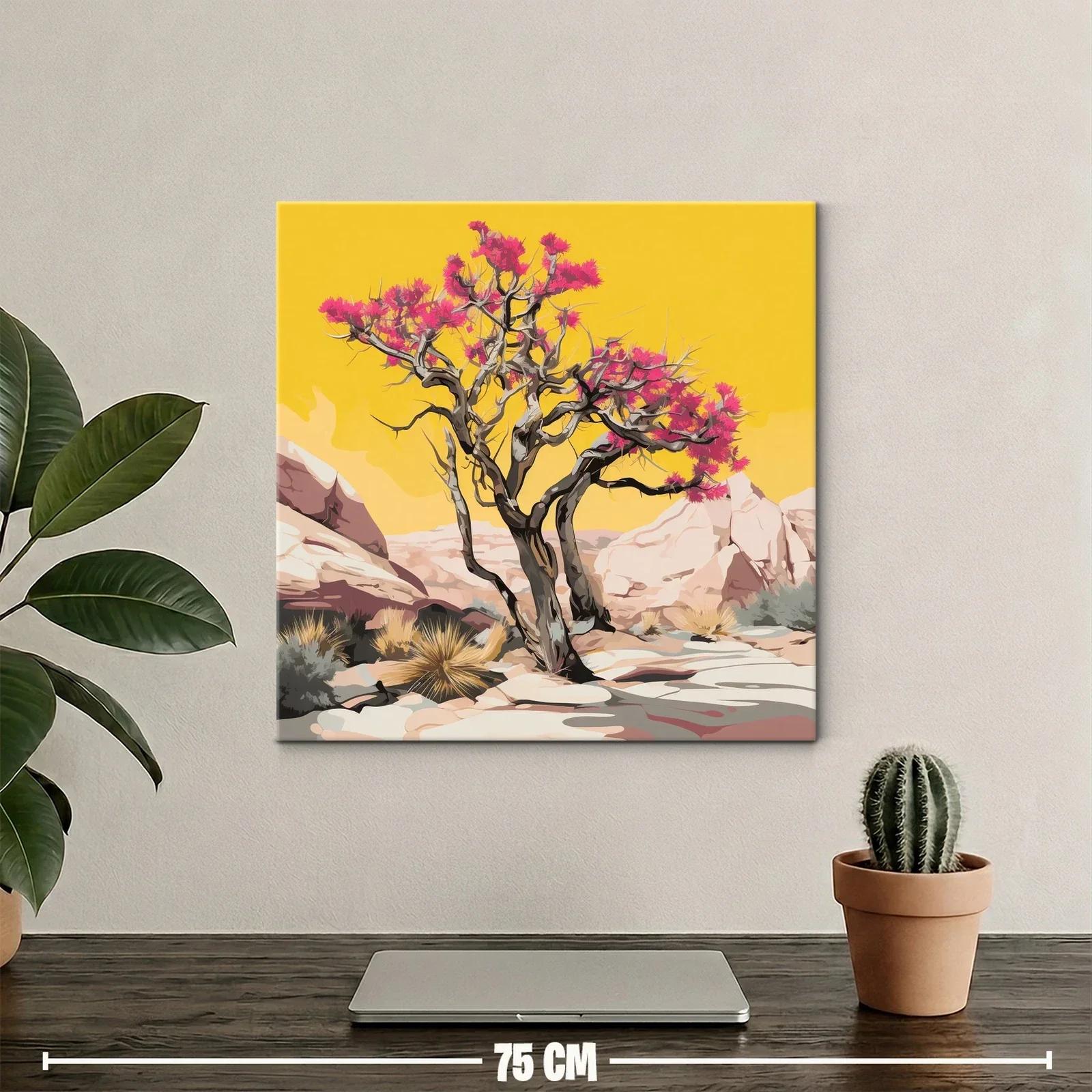Árbol floreciente en desierto con fondo vibrante — miniatura 2