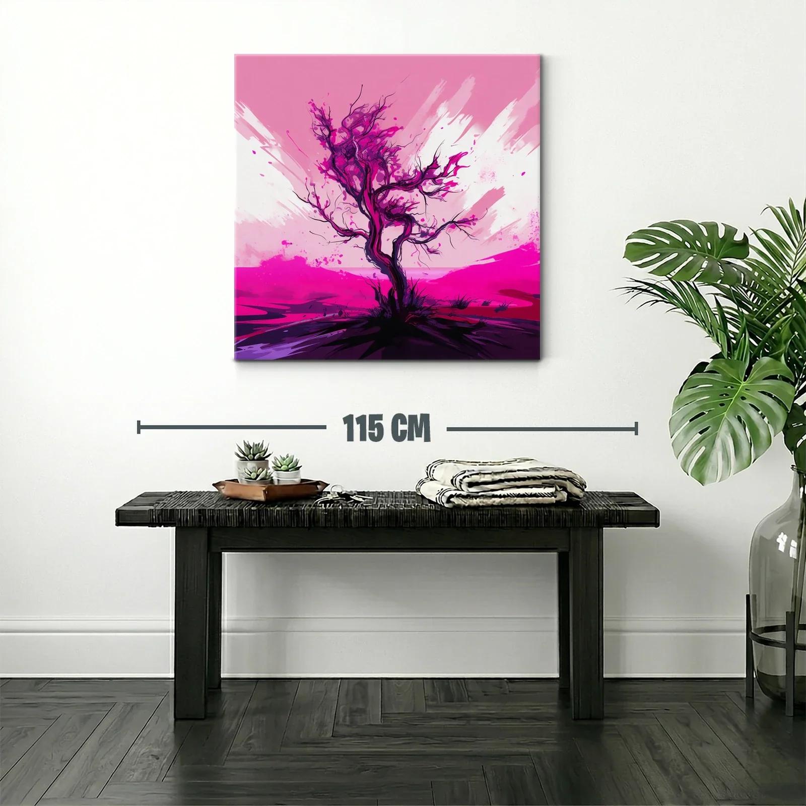 Árbol vibrante en tonos fucsias y rosas intensos — miniatura 2
