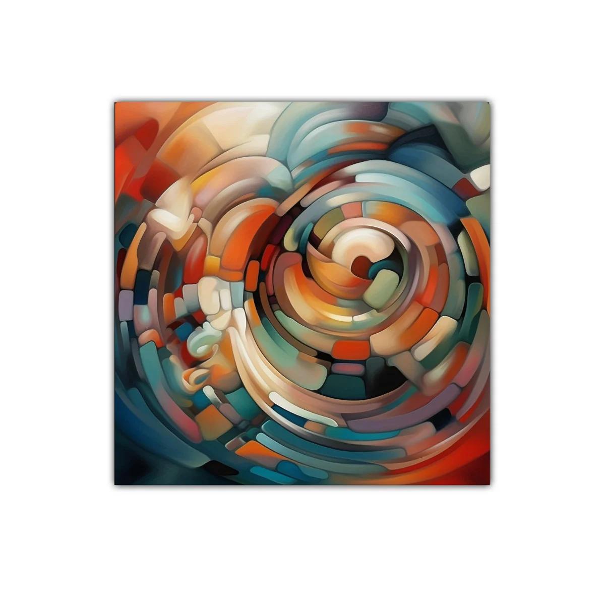 Cuadro con diseño abstracto en espiral colorido vibrante — miniatura 1