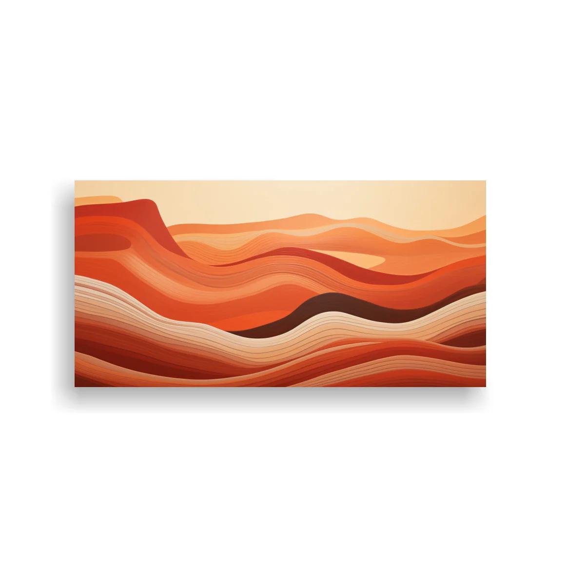 Cuadro paisaje abstracto de dunas con líneas finas paralelas — imagen principal