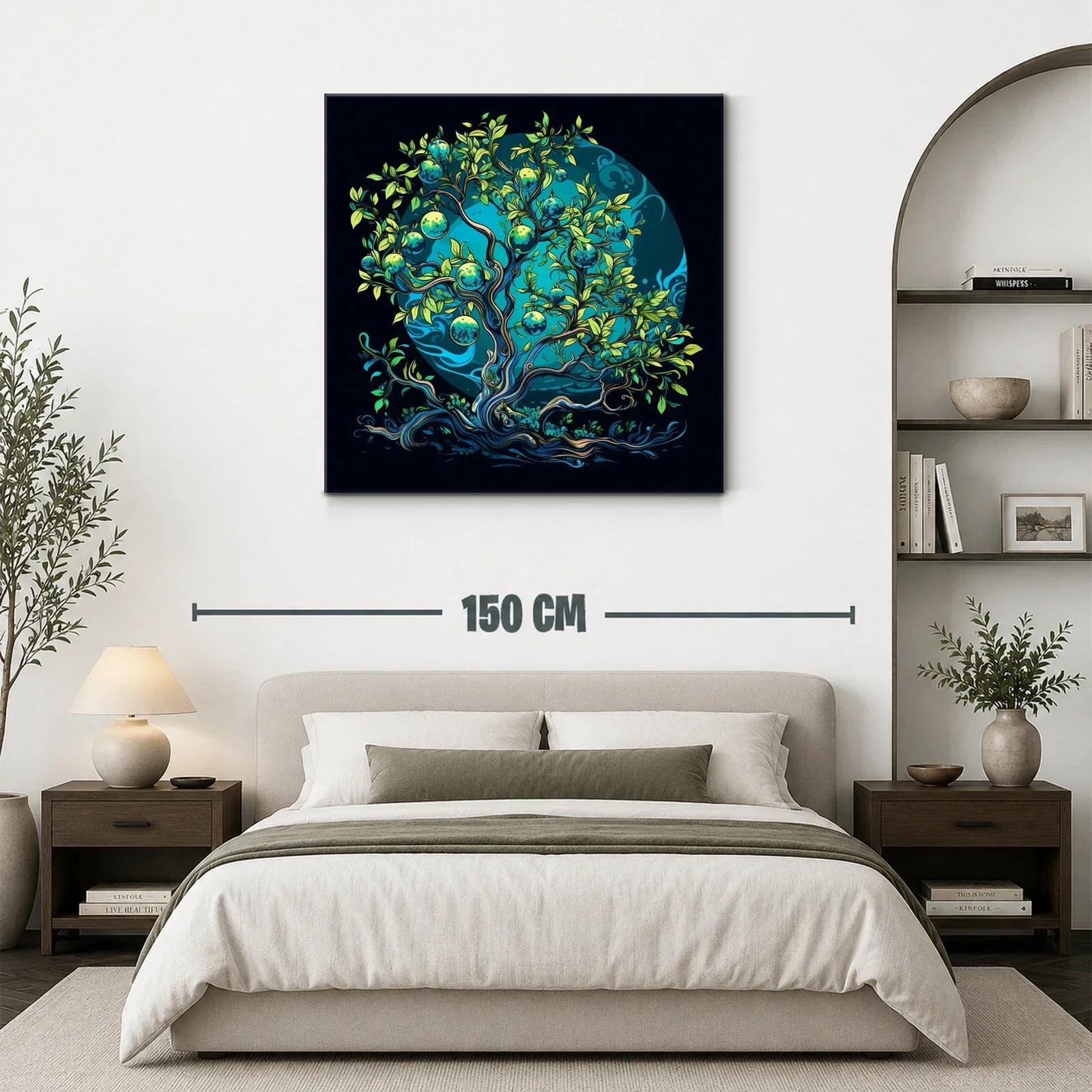 Árbol mágico con frutos azules en fondo místico — miniatura 3