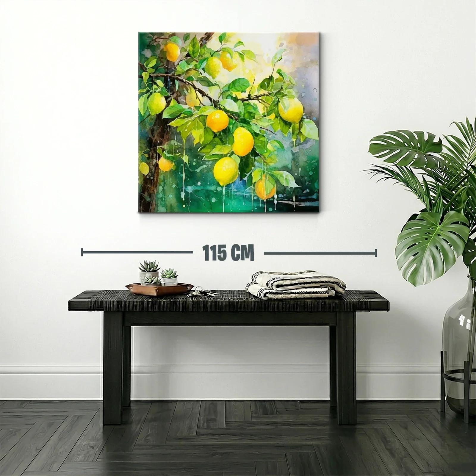 Cuadro con limones vibrantes en ramas verdes frescas — miniatura 2