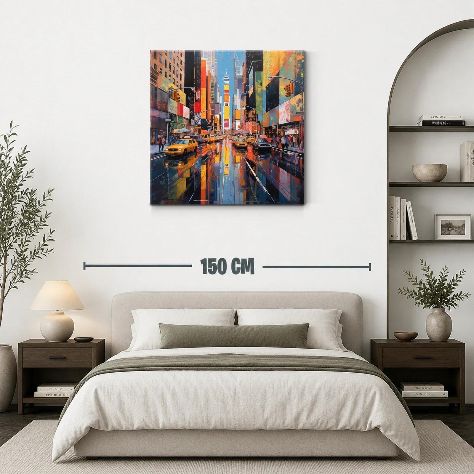Atardecer vibrante en la ciudad llena de taxis amarillos — miniatura 3