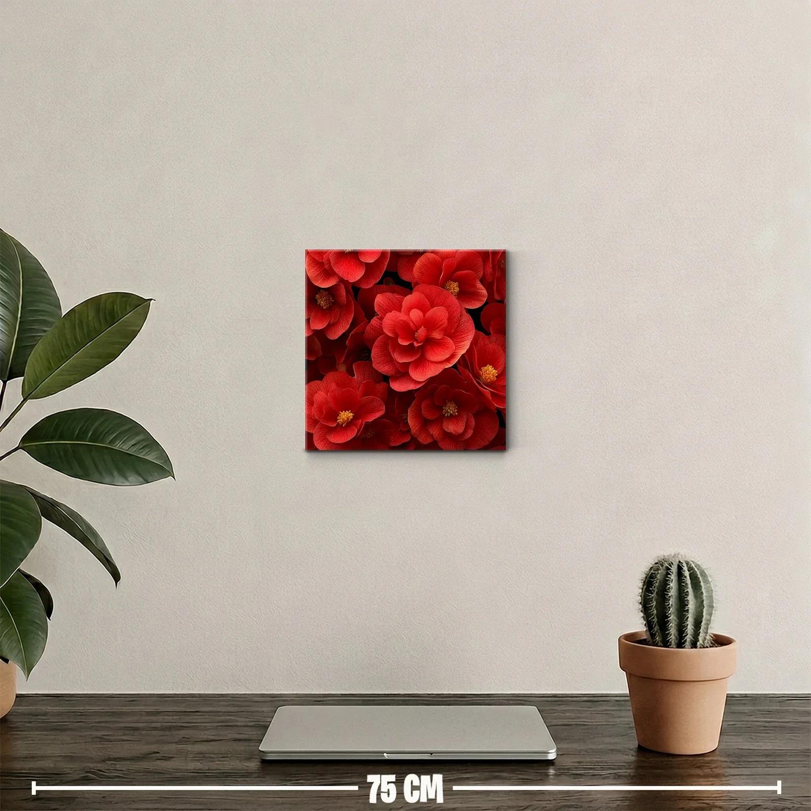 Cuadro Floral con Flores Rojas Vibrantes y Detalladas — miniatura 2