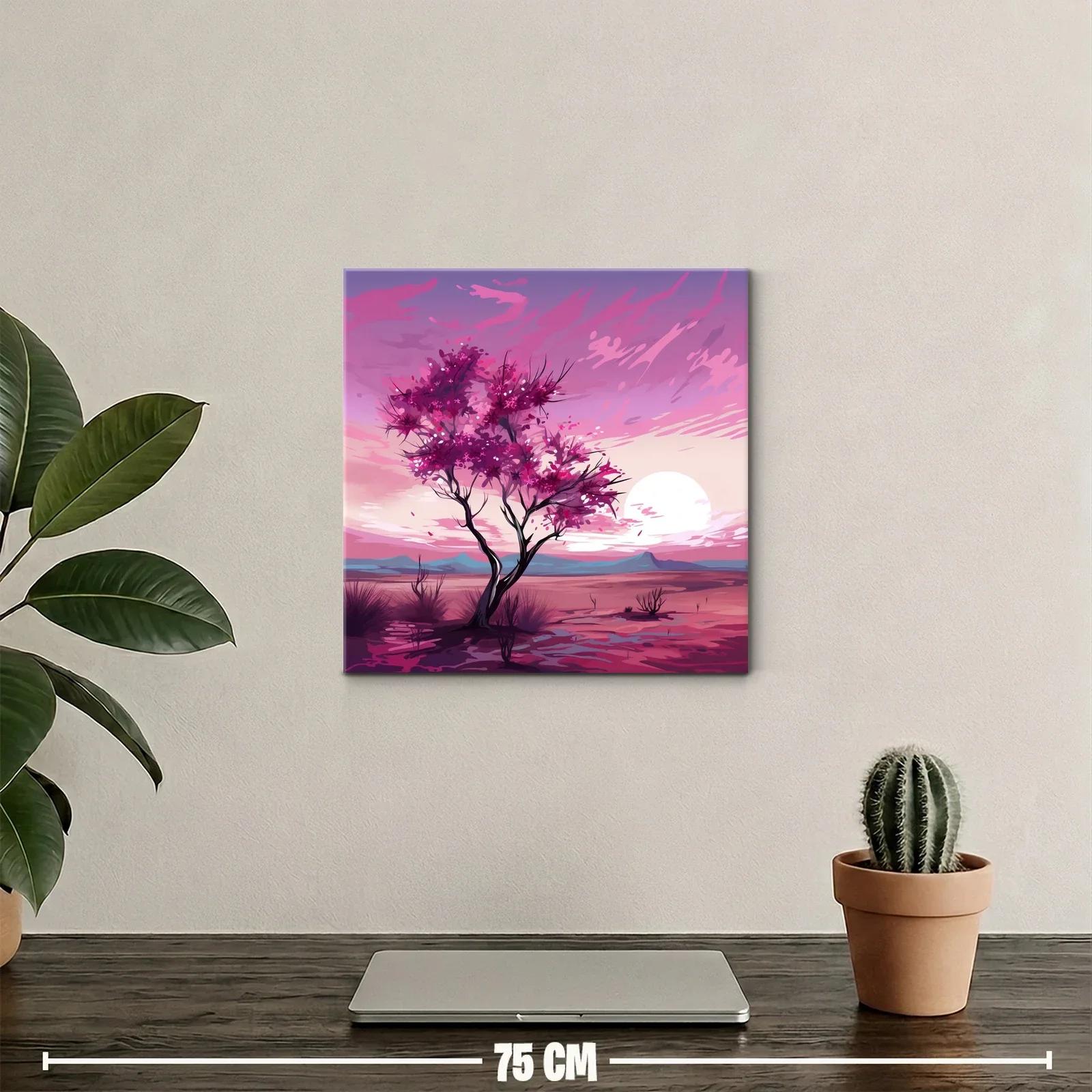 Atardecer en árbol florido con tonos cálidos y vibrantes — miniatura 2