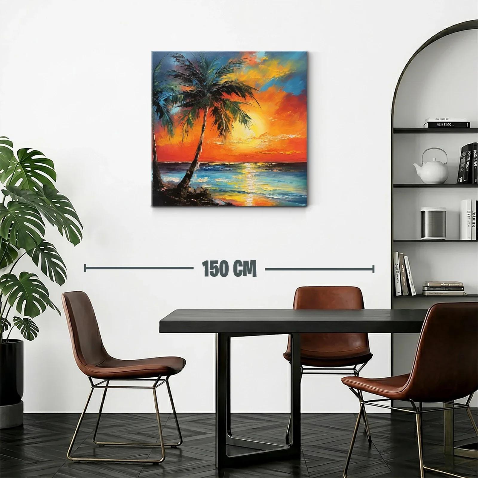 Atardecer tropical con palmeras y mar vibrante — miniatura 2