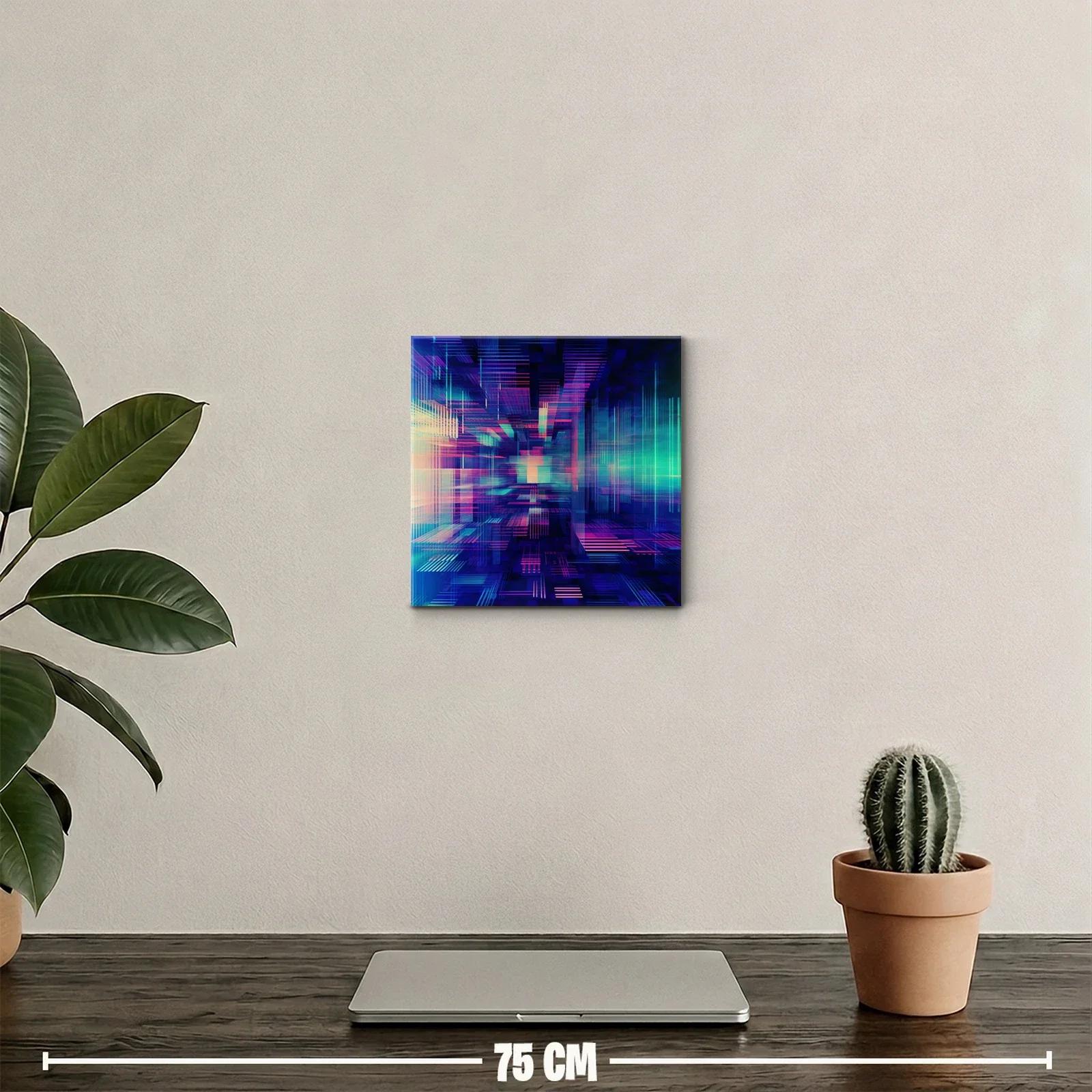 Composición abstracta de líneas y luces en tonos vibrantes — miniatura 2