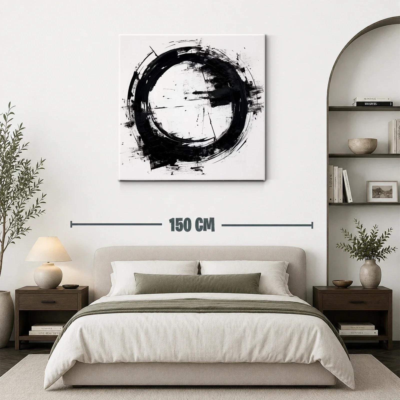 Círculo negro abstracto en fondo blanco moderno y elegante — miniatura 3