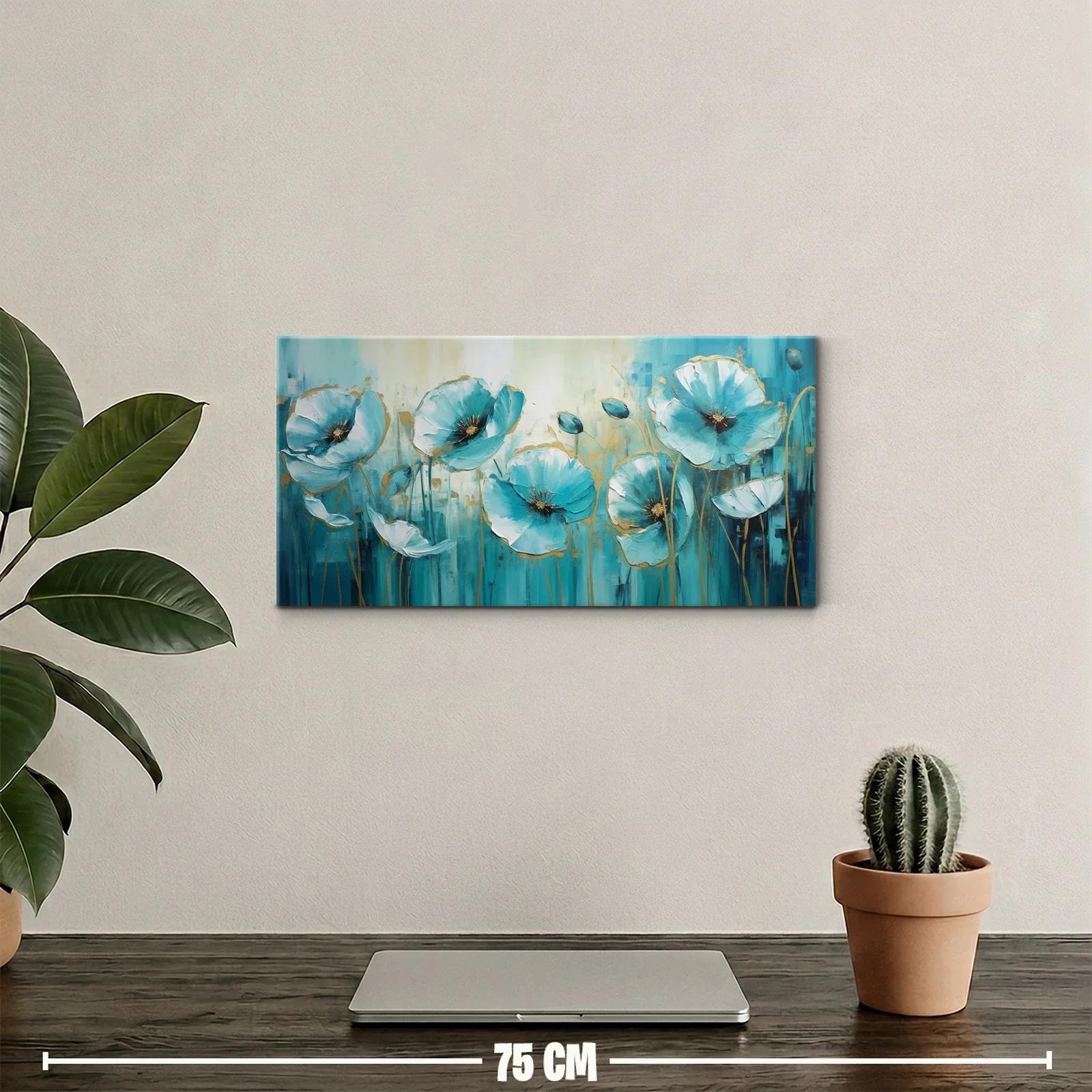 Cuadro amapolas azules con capullos y tallos finos — miniatura 2