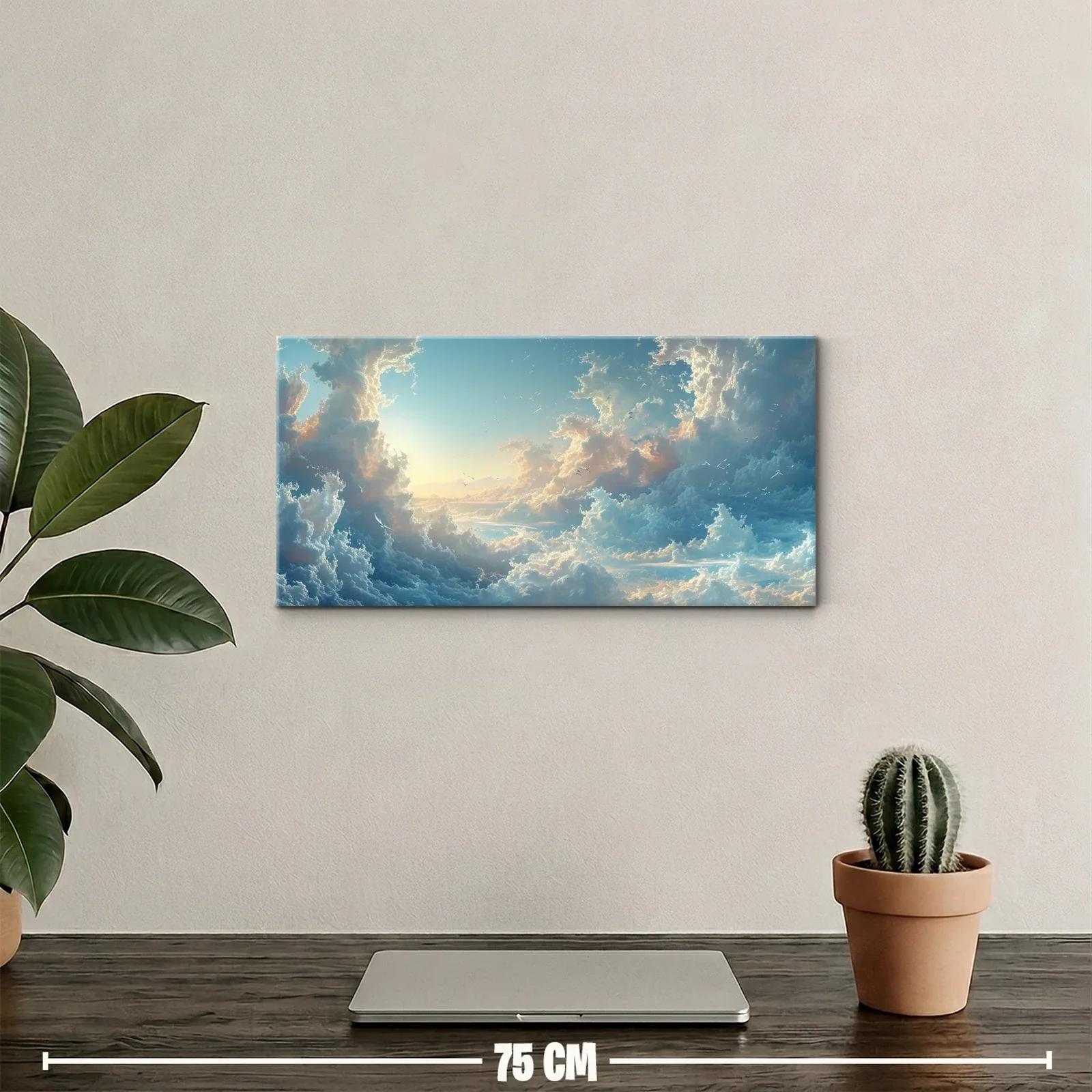Cuadro cielo con nubes y luz dorada — miniatura 2