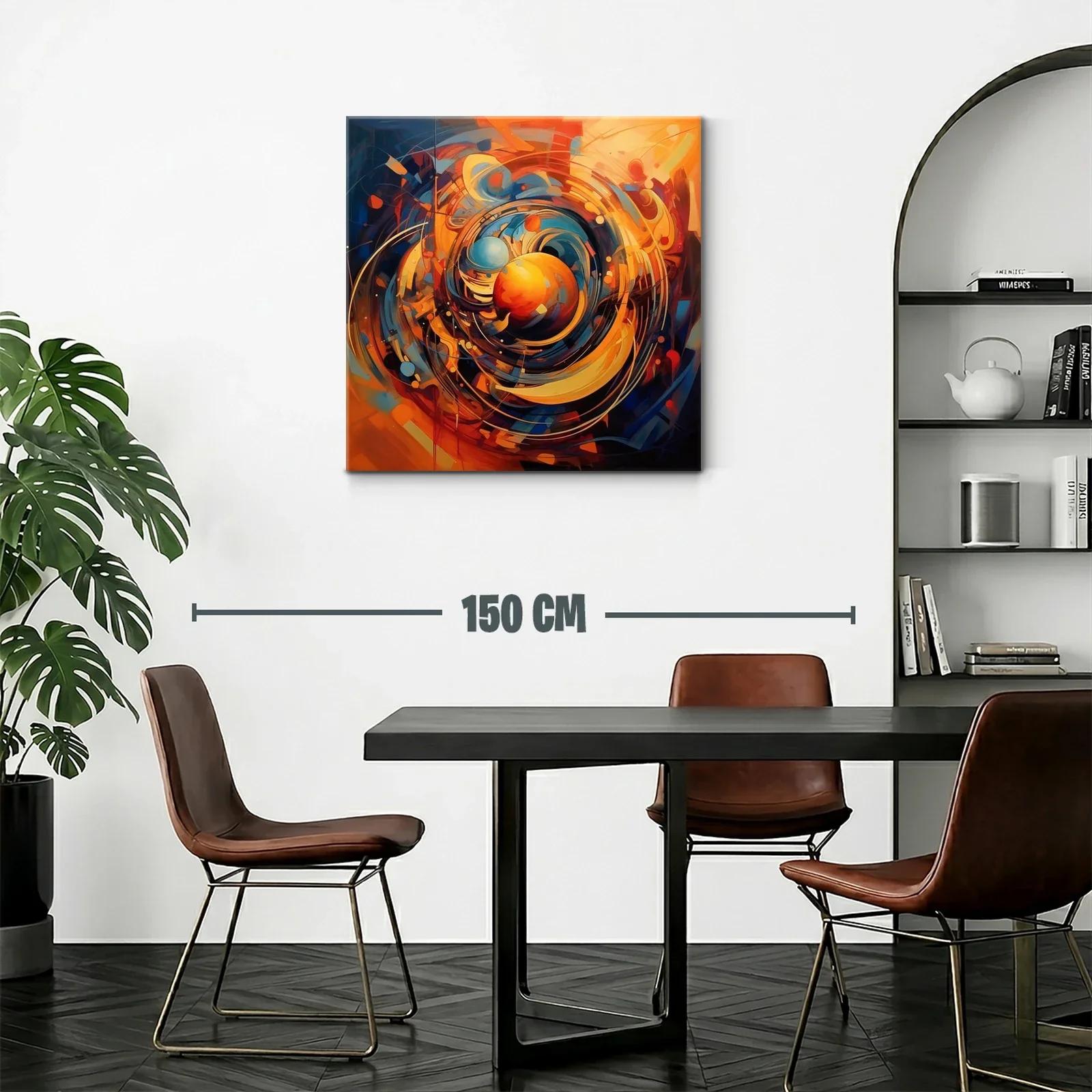 Cuadro abstracto con energía y movimiento en tonos cálidos — miniatura 2