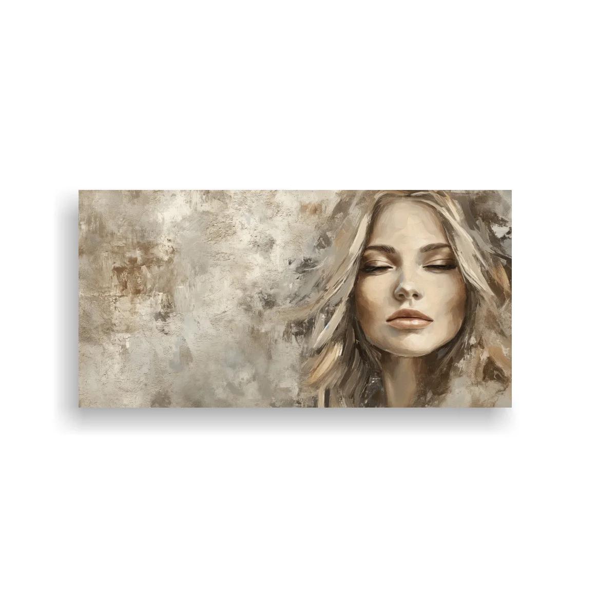 Cuadro rostro de mujer rubia con ojos cerrados — imagen principal