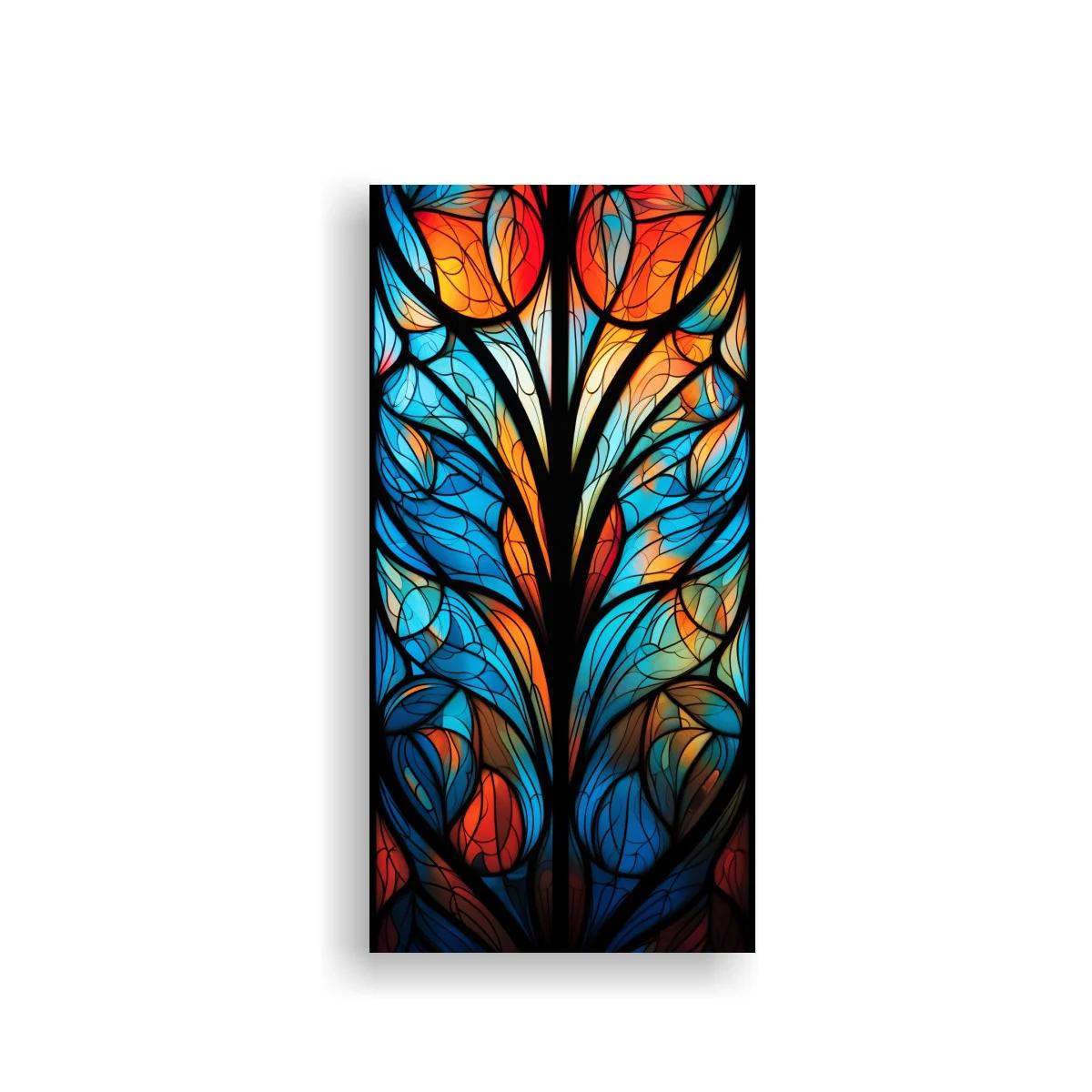 Cuadro árbol estilo vitral con ramas curvas — imagen principal