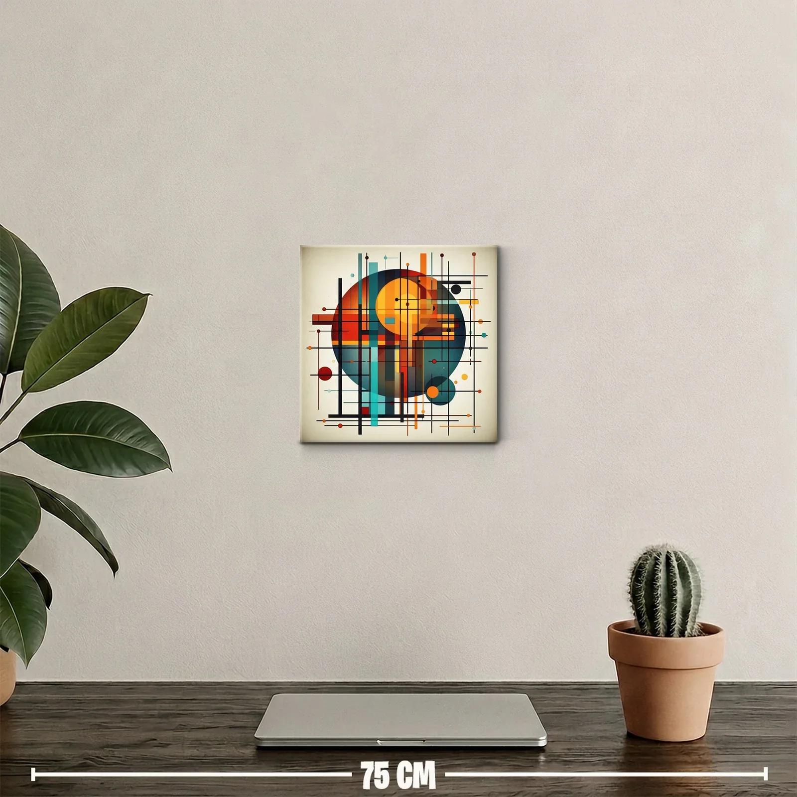 Composición geométrica colorida con líneas y círculos — miniatura 2