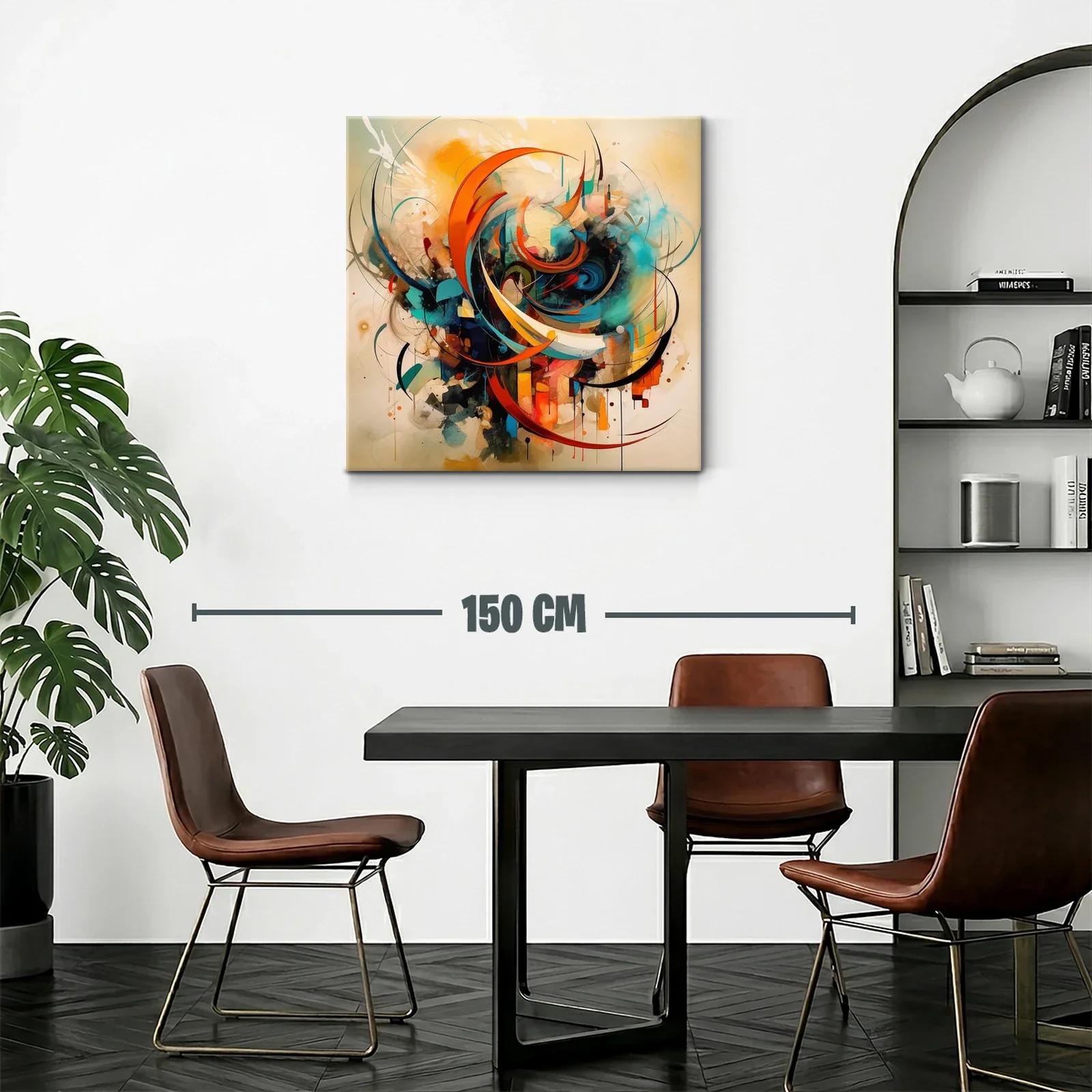 Composición abstracta con energía dinámica en tonos cálidos — miniatura 2