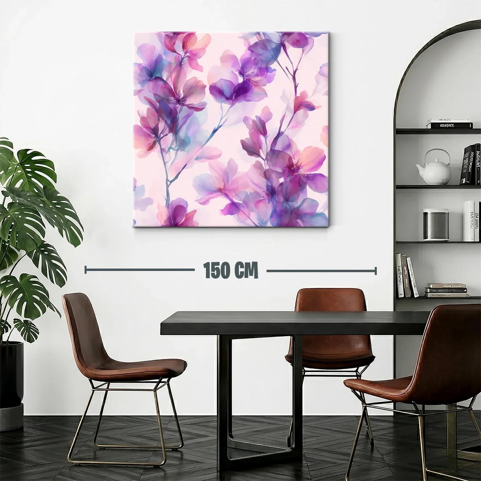 Cuadro floral en tonos violetas y rosas delicados — miniatura 2
