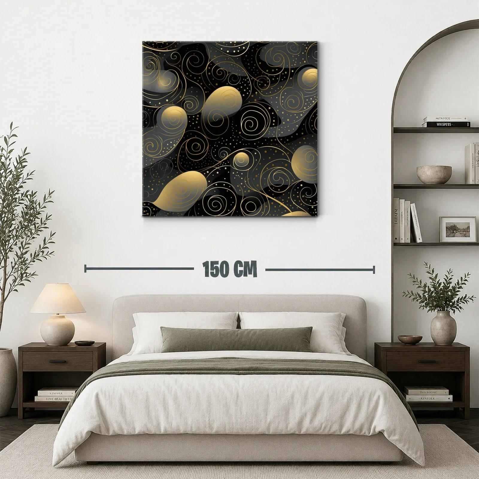 Diseño abstracto con espirales doradas sobre fondo oscuro — miniatura 3