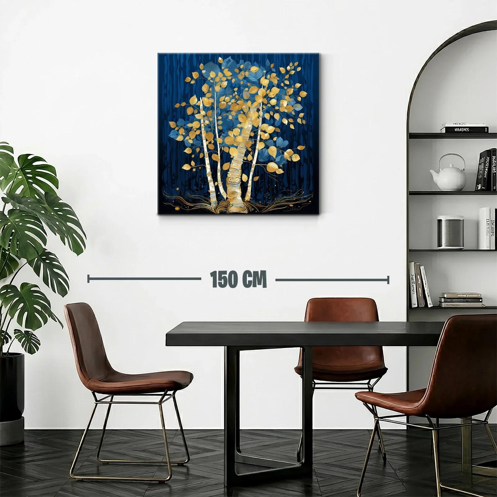 Árbol dorado sobre fondo azul profundo — miniatura 2