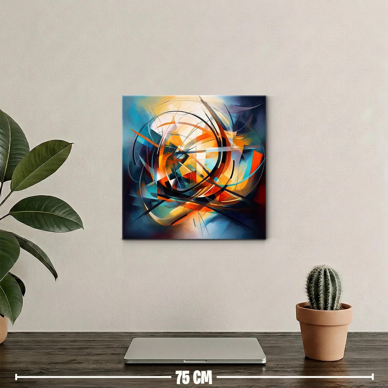 Cuadro abstracto con dinámicas formas y vibrante energía — miniatura 2