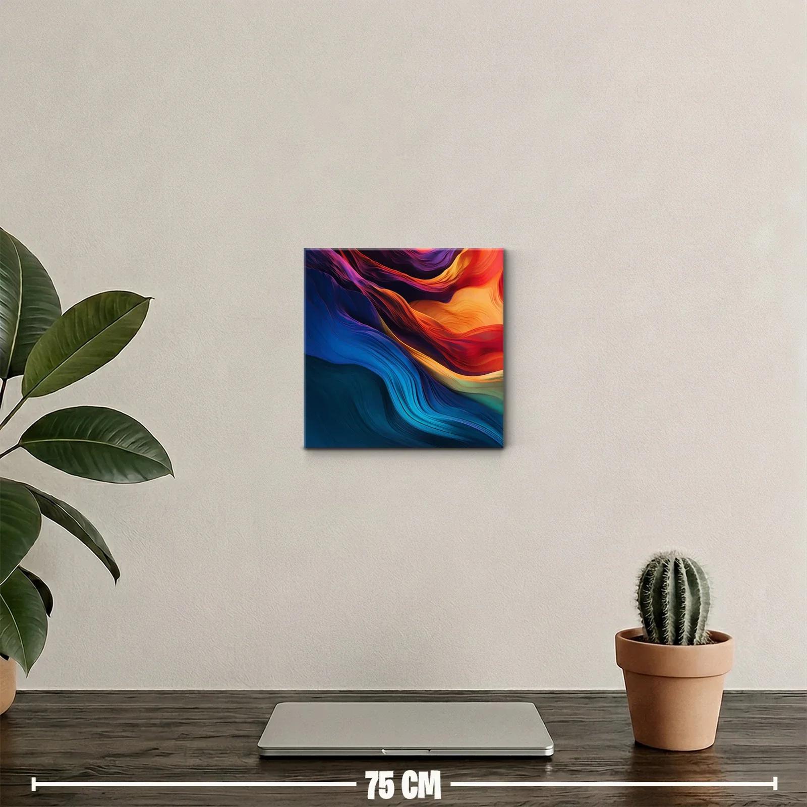 Cuadro decorativo con flujos vibrantes de color y movimiento — miniatura 2