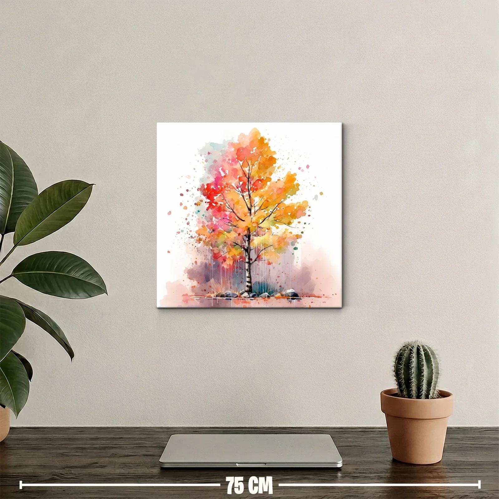 Árbol vibrante con tonos cálidos y contrastes suaves — miniatura 2