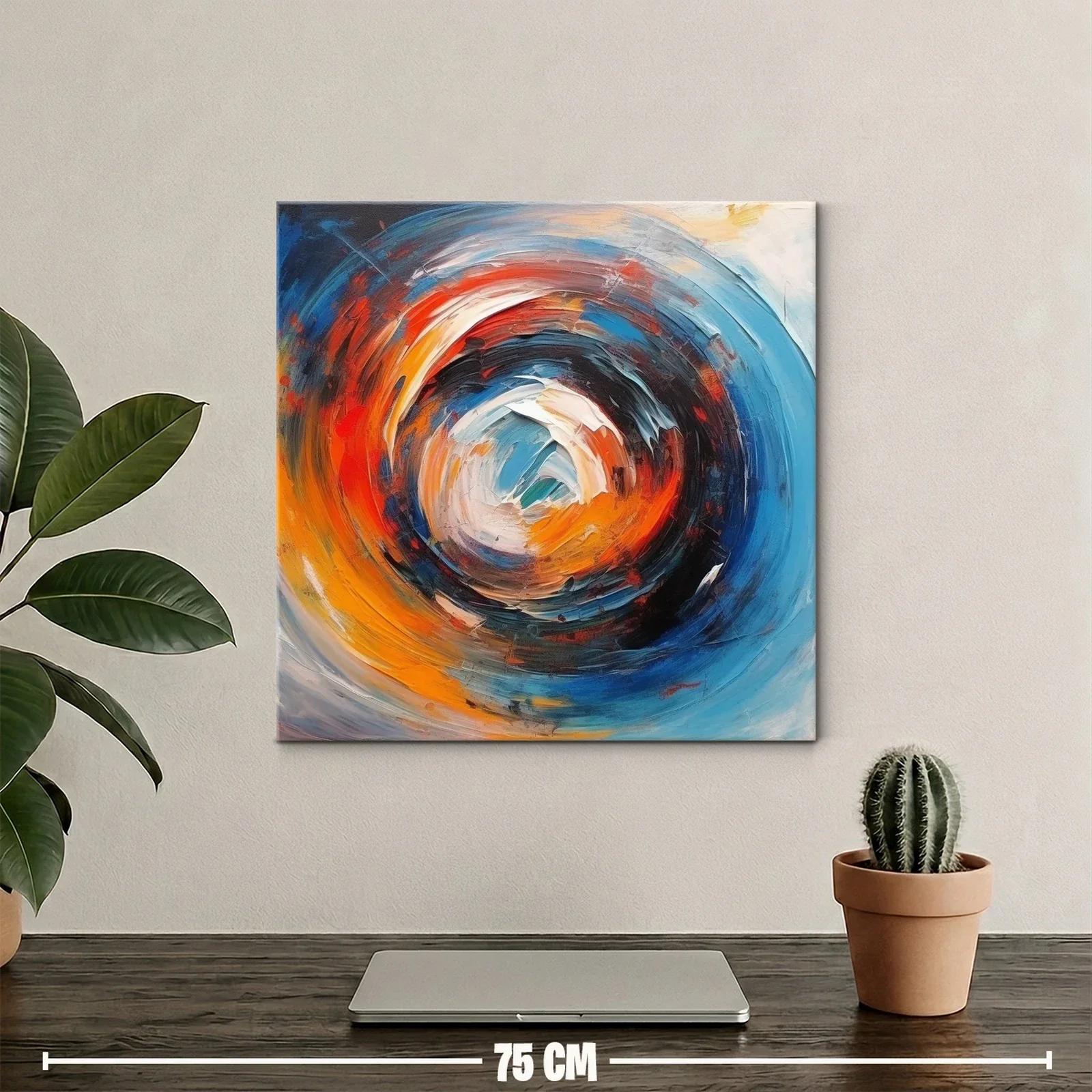 Composición abstracta en tonos vivos y azulados — miniatura 2