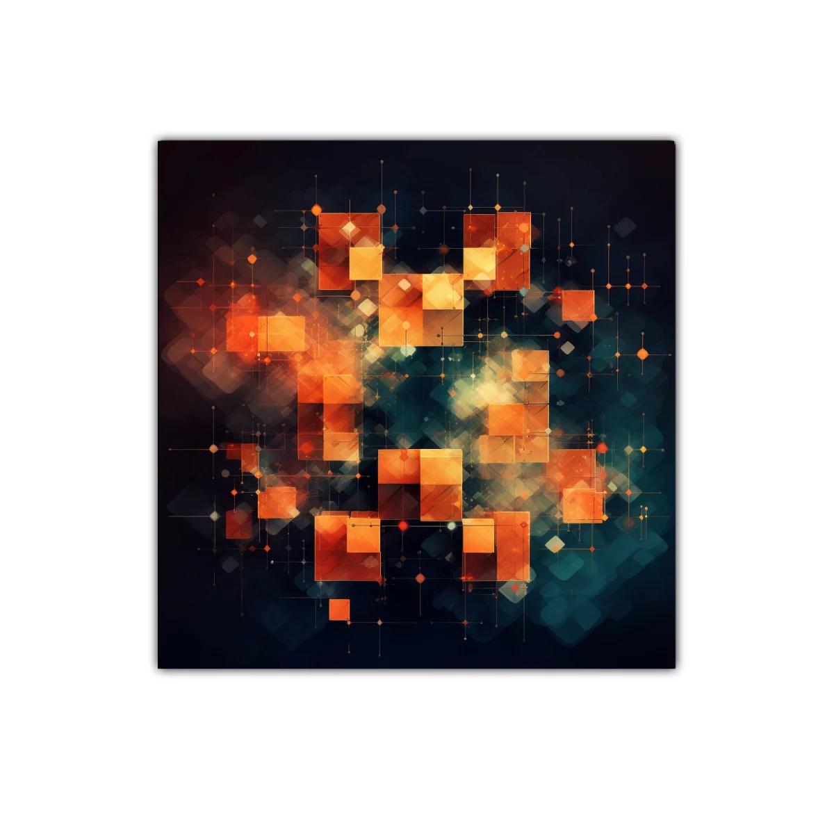 Composición Abstracta en Tonos Cálidos y Contrastantes — miniatura 1