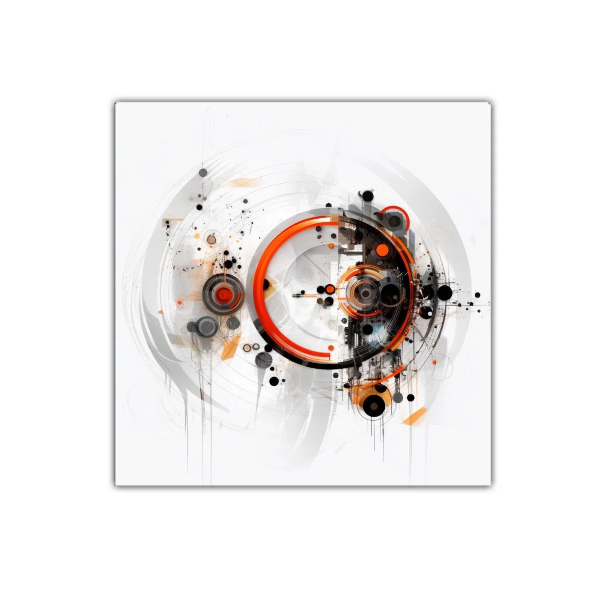 Composición abstracta con círculos en tonos naranja y negro — miniatura 1