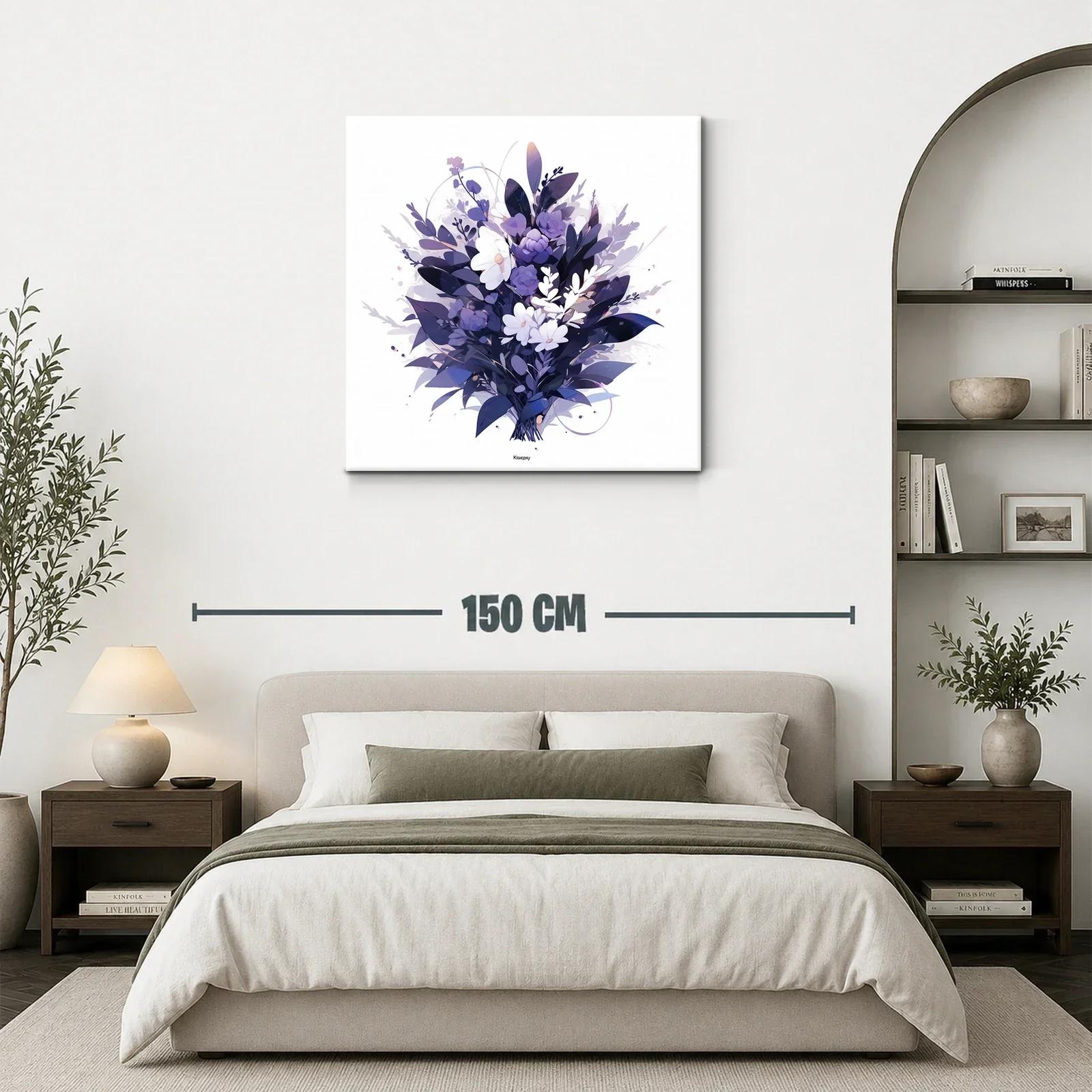 Elegante ramo floral en tonos violetas y blancos — miniatura 3