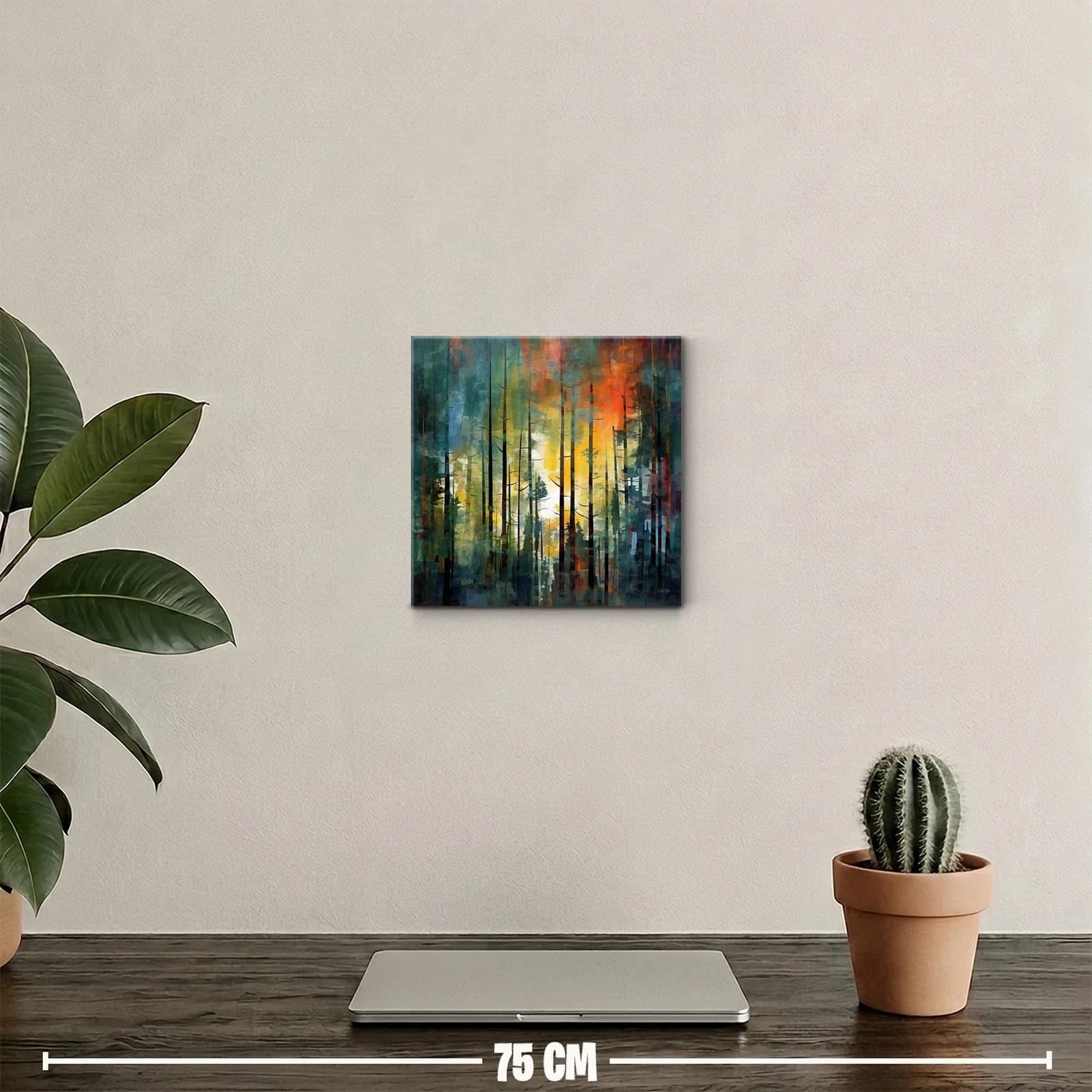 Bosque abstracto con luz cálida y colores intensos — miniatura 2